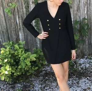 Karina Grimaldi Black Dress with Gold Buttons